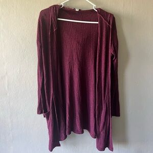 American Eagle Maroon Lightweight Hooded Cardigan Size Medium